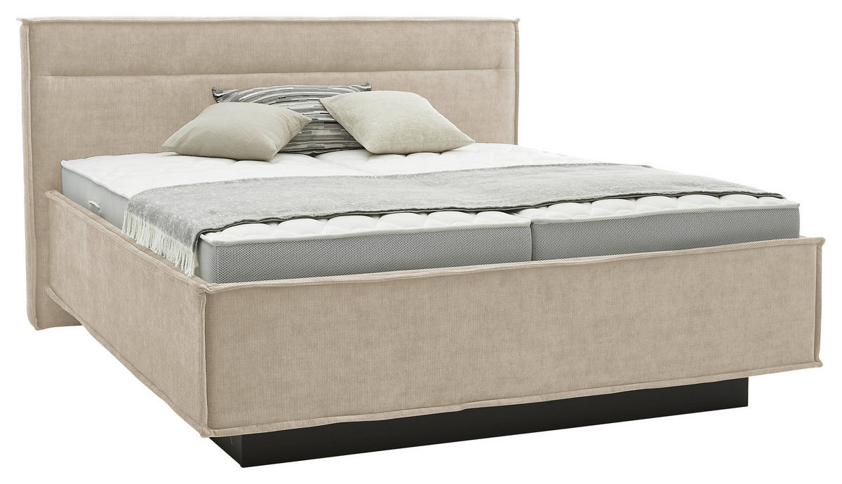 POLSTERBETT gepolstertes Kopfteil, Bettkasten, Lattenroste, Matratzen 180/200 cm  in Beige  - Schieferfarben/Beige, Design, Textil (180/200cm) - Musterring