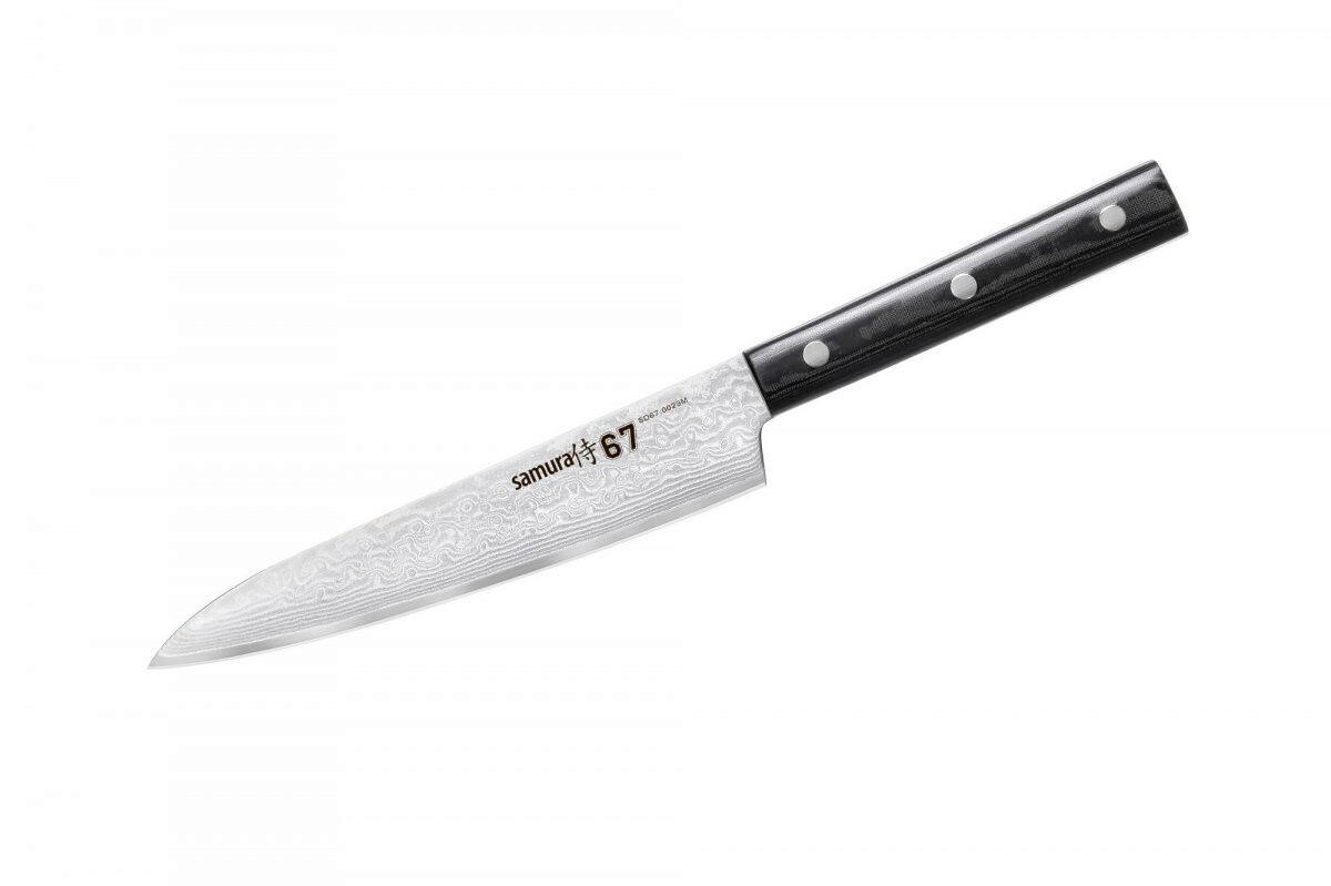 UNIVERZALNI NOŽ  DAMASCUS 67 26.5/3,5/2 cm           nerjaveče jeklo - srebrne barve/črna, Basics, kovina/leseni material (26.5/3,5/2cm) - Samura