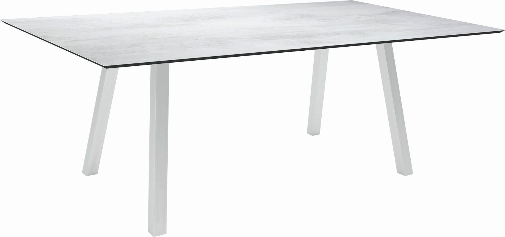 GARTENTISCH Kunststoff Silberfarben, Hellgrau rechteckig  - Silberfarben/Hellgrau, MODERN, Kunststoff/Metall (180/100/75cm) - Stern