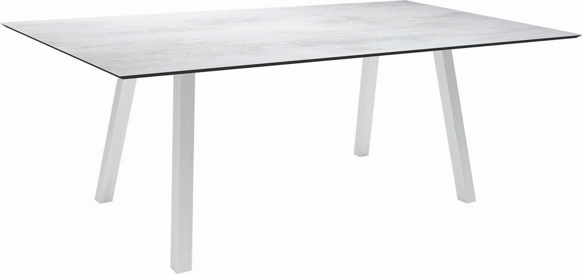 GARTENTISCH Kunststoff Silberfarben, Hellgrau rechteckig  - Silberfarben/Hellgrau, MODERN, Kunststoff/Metall (180/100/75cm) - Stern