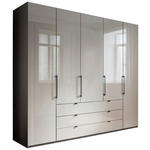 KLEIDERSCHRANK  in Grau, Hellgrau  - Schieferfarben/Hellgrau, KONVENTIONELL, Glas/Holzwerkstoff (250/236/58cm) - Novel