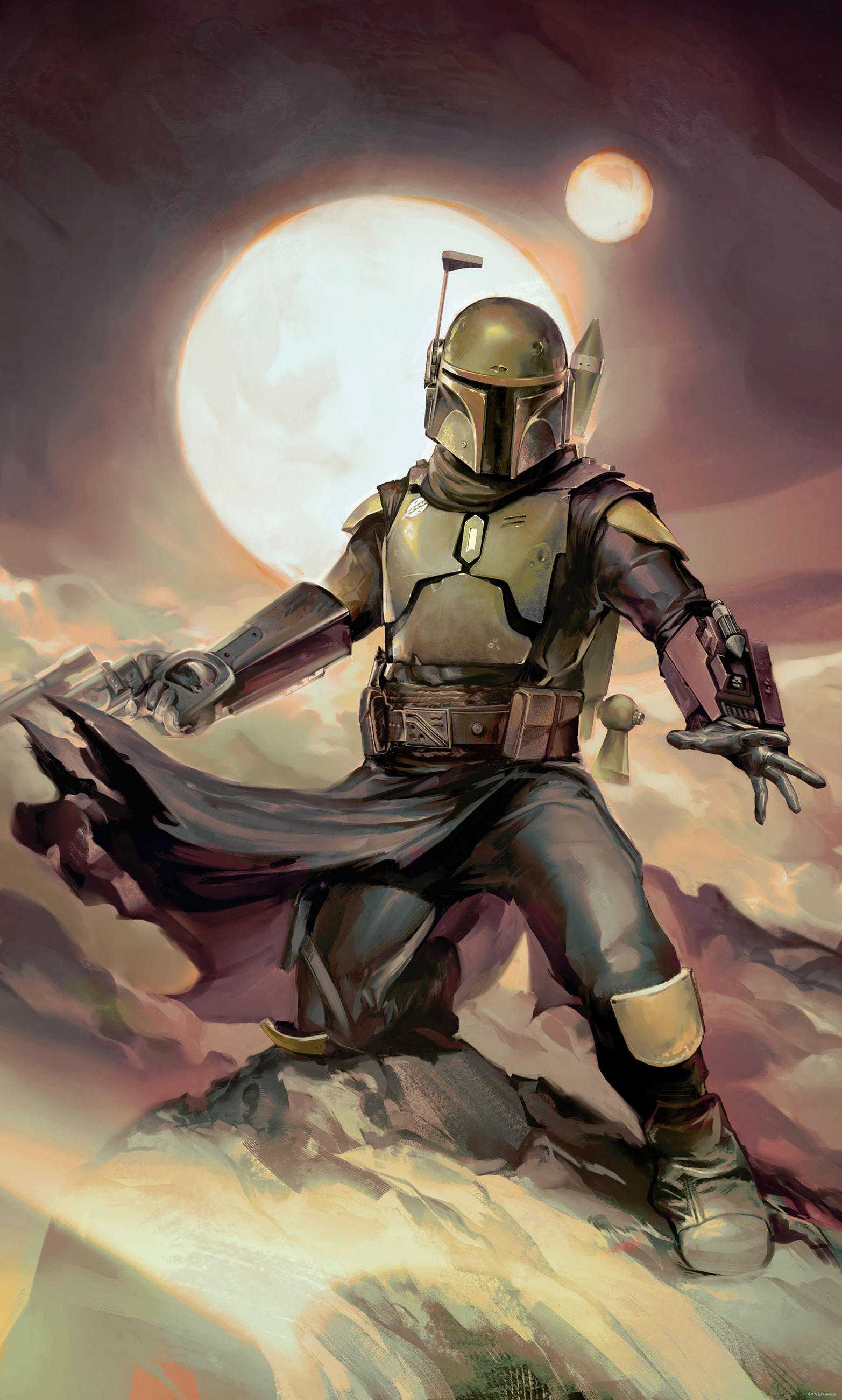 FOTOTAPETE BOBA FETT EPIC  - Grau, Design, Textil (150/250cm) - Star Wars