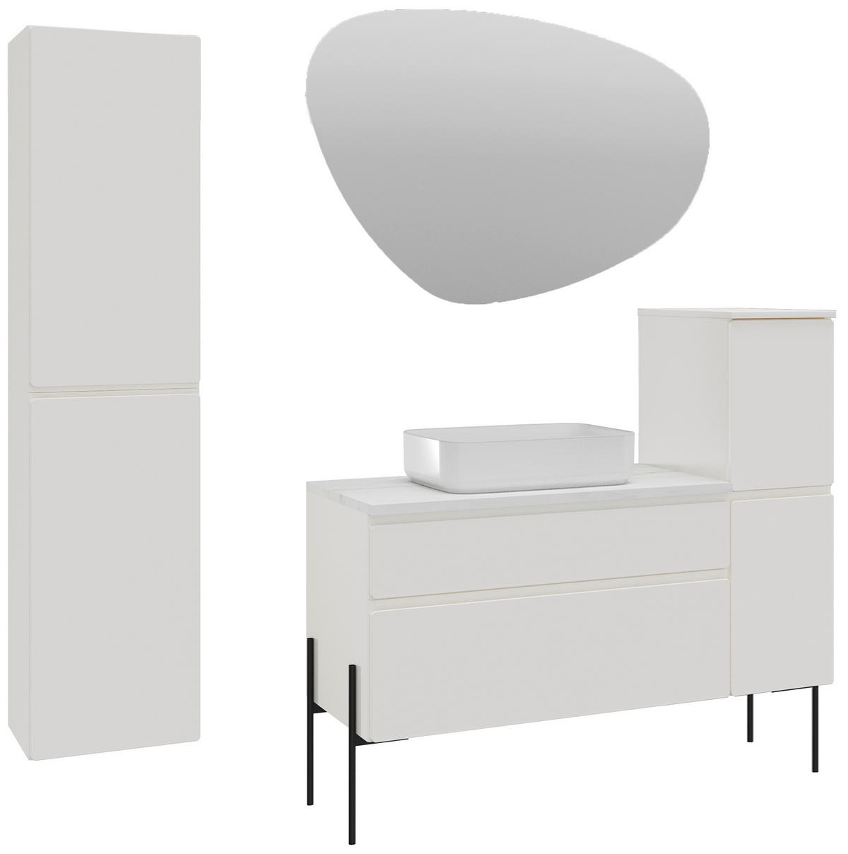 HOCHSCHRANK 35/150/33 cm  - Weiß, MODERN, Glas/Holzwerkstoff (35/150/33cm) - Welnova