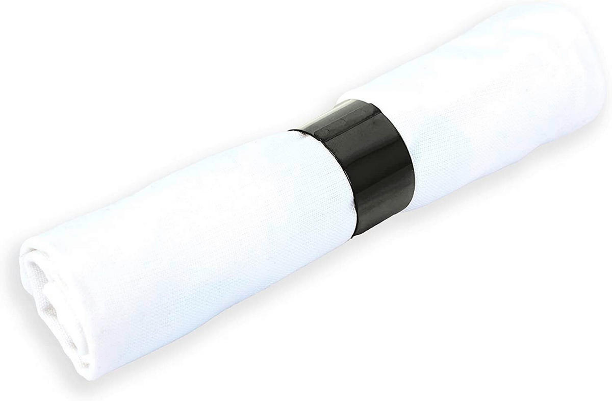 SERVIETTENRINGESET   - Schwarz, Basics, Metall (4/2,5cm) - Echtwerk