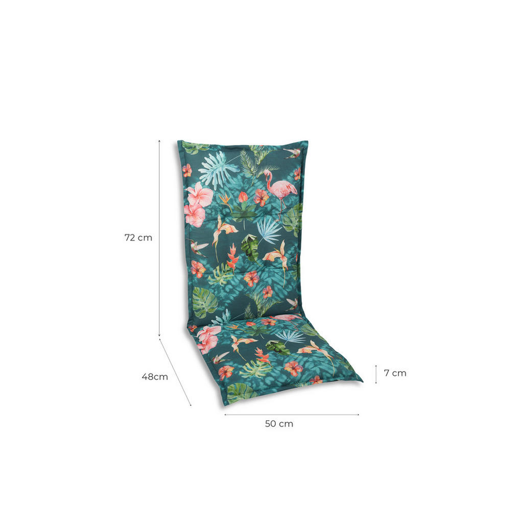 Thumbnail - Sesselauflagenset, Rosa, Grün, Blau, Textil, 2-teilig, Flamingo, Füllung: Vlies, Schaumstoff, 50x7x120 cm, Oeko-Tex® Sta...