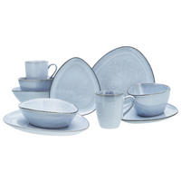KOMBISERVICE Pastellblau Cloudy 10-teilig 2 Personen  - Pastellblau, Basics, Keramik - Creatable