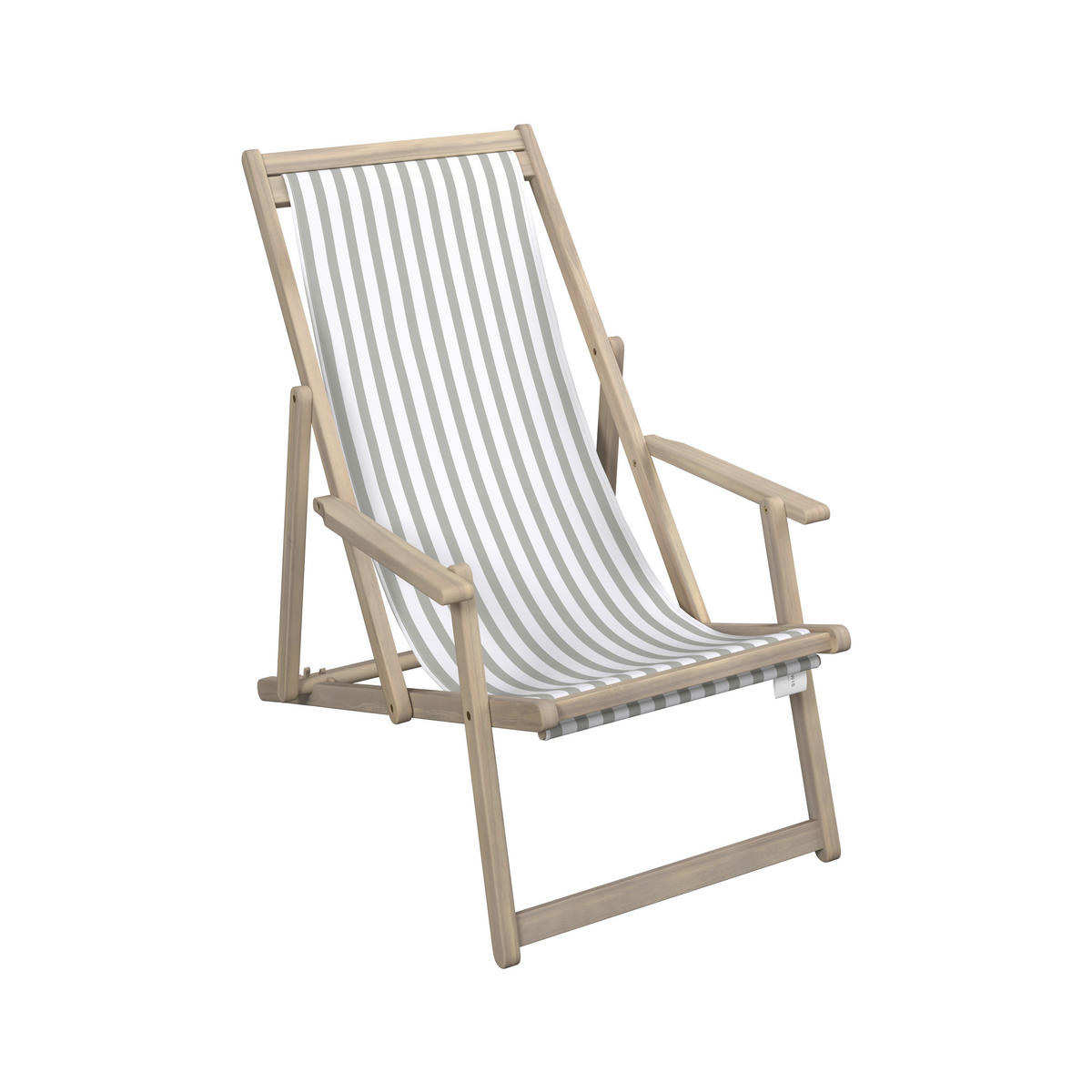 STRANDSTUHL Akazie Grün, Weiß, Akaziefarben  - Weiß/Akaziefarben, Basics, Holz/Textil (63/88/102cm) - Ambia Garden