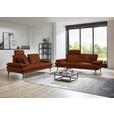 3-SITZER-SOFA in Velours Kupferfarben  - Beige/Schwarz, Design, Textil/Metall (222/89/104cm) - Dieter Knoll