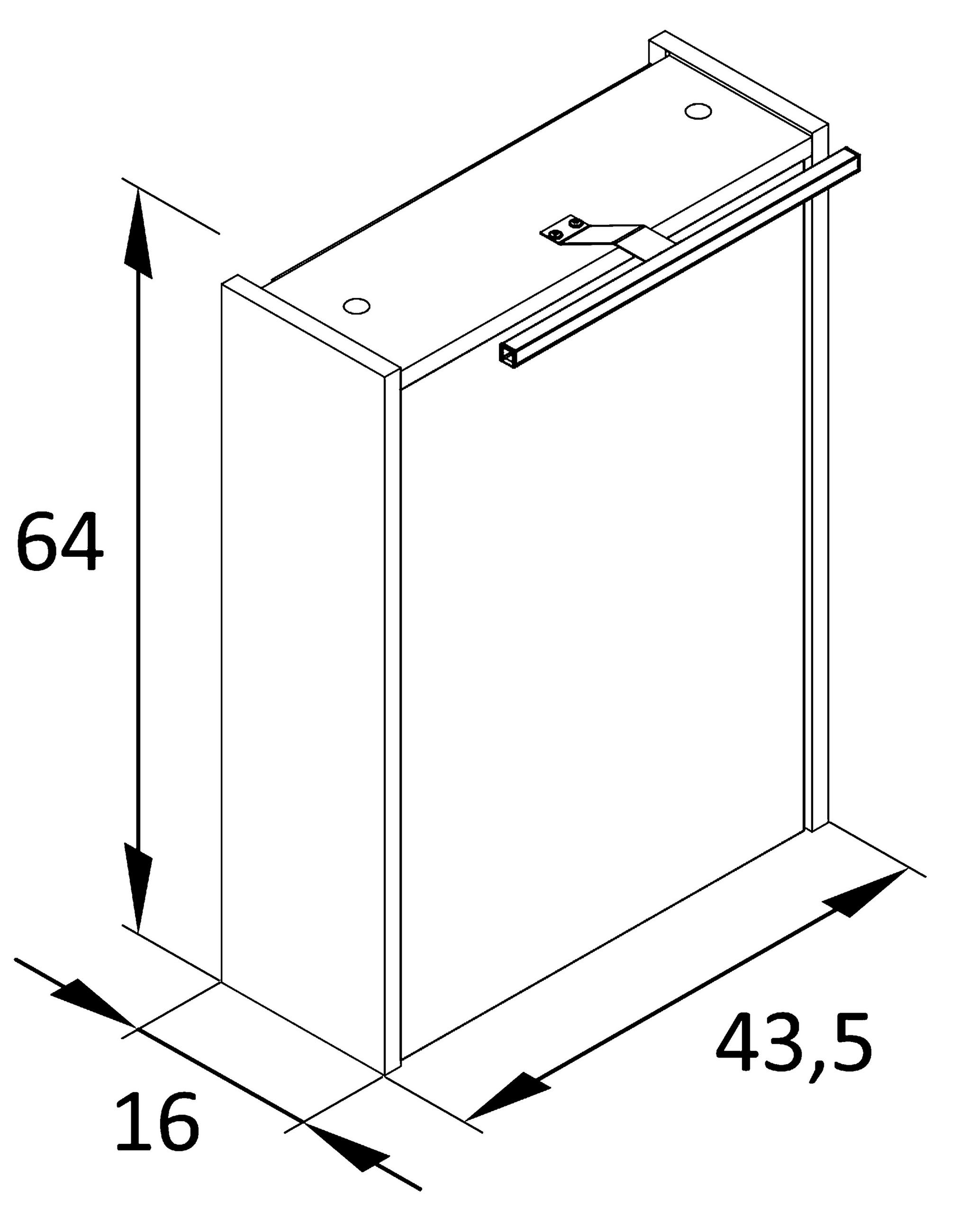 SPIEGELSCHRANK 43,5/64/16 cm - Weiß, MODERN, Glas/Holzwerkstoff (43,5/64/16cm) - Stylife