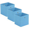 FALTBOX 3er Set - Silberfarben/Hellblau, Design, Karton/Textil (32/32/32cm) - Carryhome