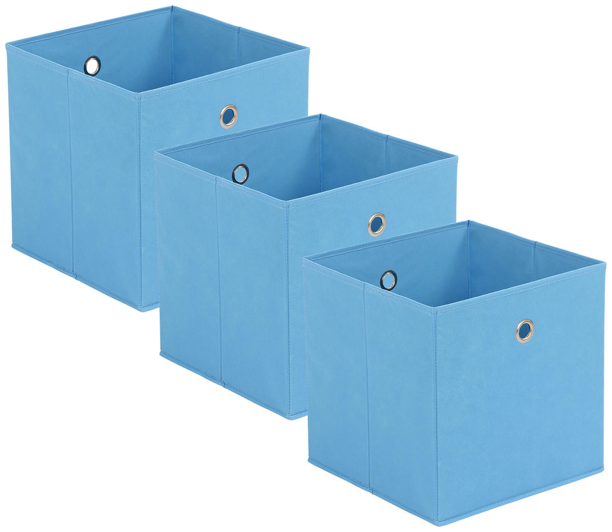 FALTBOX 3er Set - Silberfarben/Hellblau, Design, Karton/Textil (32/32/32cm) - Carryhome