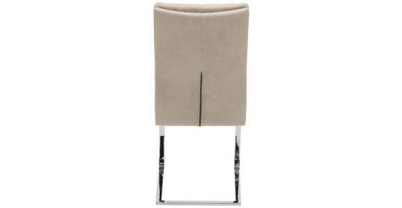 SCHWINGSTUHL in Stahl Mikrofaser - Sandfarben/Chromfarben, Design, Textil/Metall (47/100/64cm) - Novel