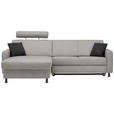 ECKSOFA in Webstoff Platinfarben  - Platinfarben/Schwarz, Design, Kunststoff/Textil (165/257cm) - Xora