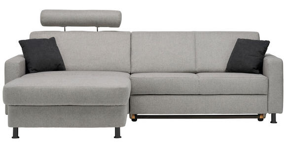 ECKSOFA in Webstoff Platinfarben  - Platinfarben/Schwarz, Design, Kunststoff/Textil (165/257cm) - Xora