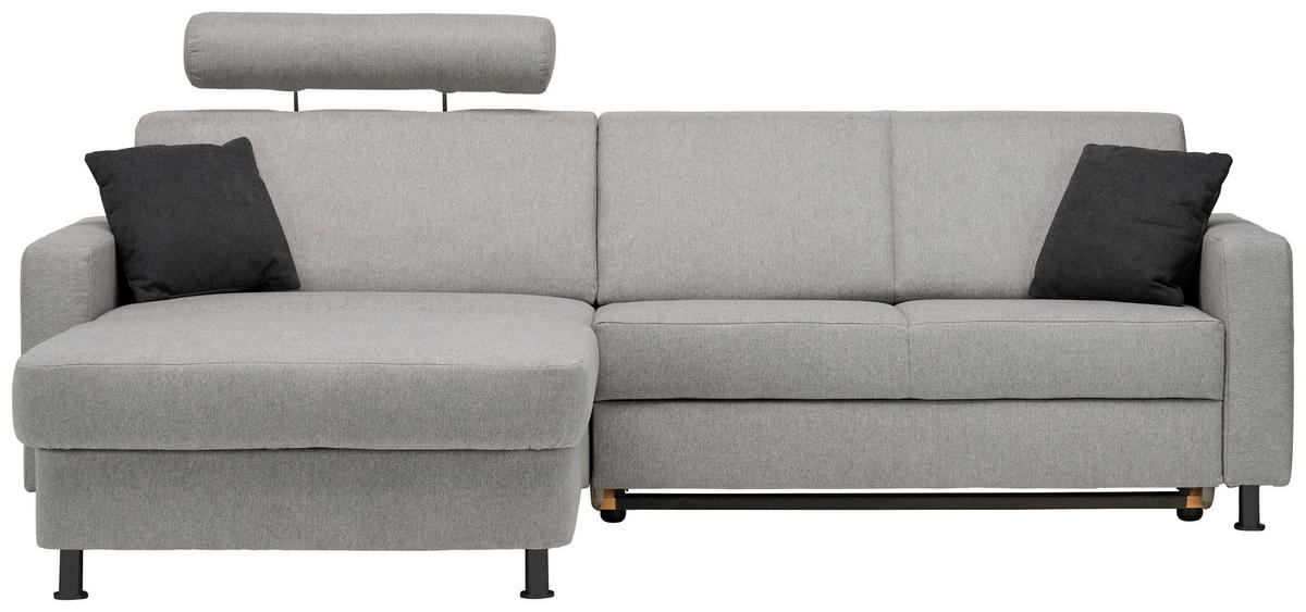 SEDEŽNA GARNITURA, tkanina platinaste barve  - platinaste barve/črna, Design, umetna masa/tekstil (165/257cm) - Xora