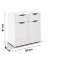 KOMMODE  in 80/81/42 cm  - Chromfarben/Weiß, Design, Glas/Holzwerkstoff (80/81/42cm) - Carryhome