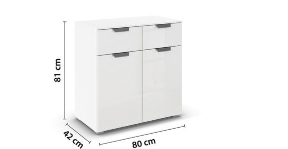 KOMMODE in 80/81/42 cm - Chromfarben/Weiß, Design, Glas/Holzwerkstoff (80/81/42cm) - Carryhome