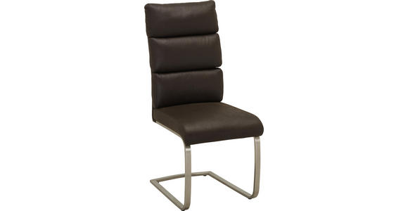 SCHWINGSTUHL in Metall, Textil Dunkelbraun, Edelstahlfarben - Edelstahlfarben/Dunkelbraun, Design, Textil/Metall (47/106/63cm) - Cantus