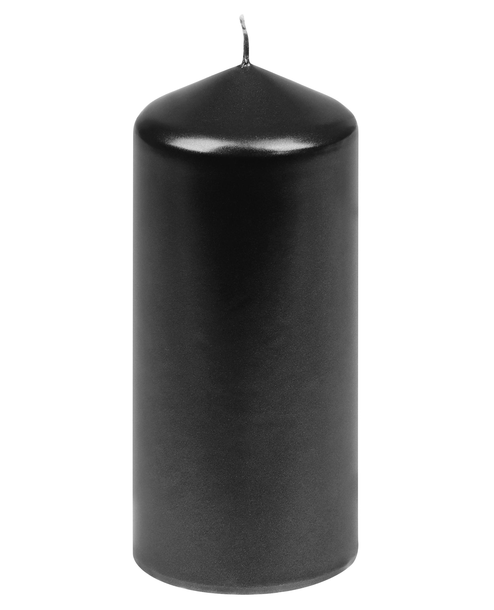 STUMPENKERZE  - Schwarz, Basics, Paraffin (5,7/13,0cm) - Steinhart