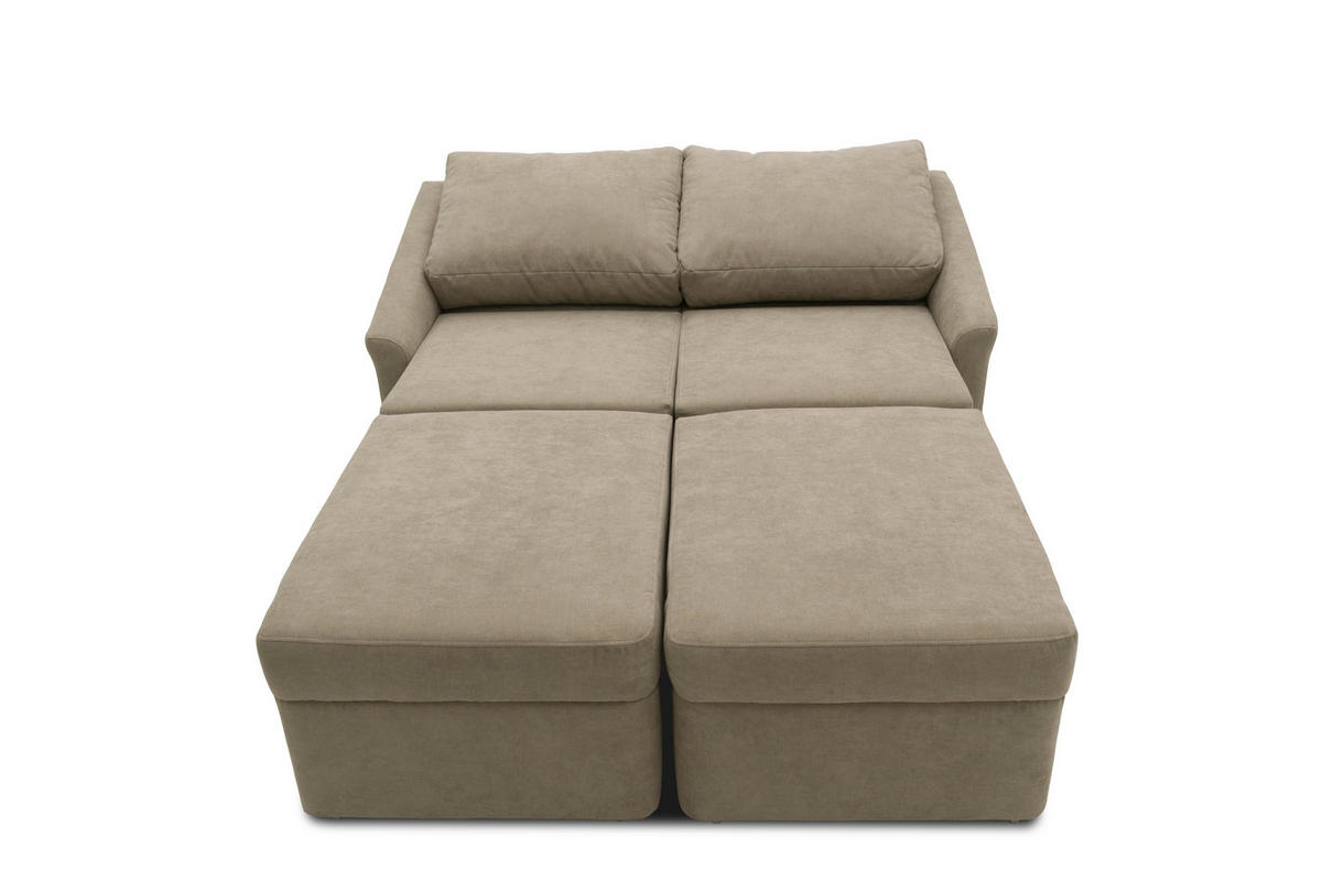 SCHLAFSOFA Mikrofaser Beige  - Beige/Schwarz, Basics, Kunststoff/Textil (168/86/96cm) - MID.YOU