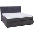 BOXSPRINGBETT 160/200 cm  in Dunkelgrau  - Dunkelgrau/Schwarz, KONVENTIONELL, Kunststoff/Textil (160/200cm) - Voleo