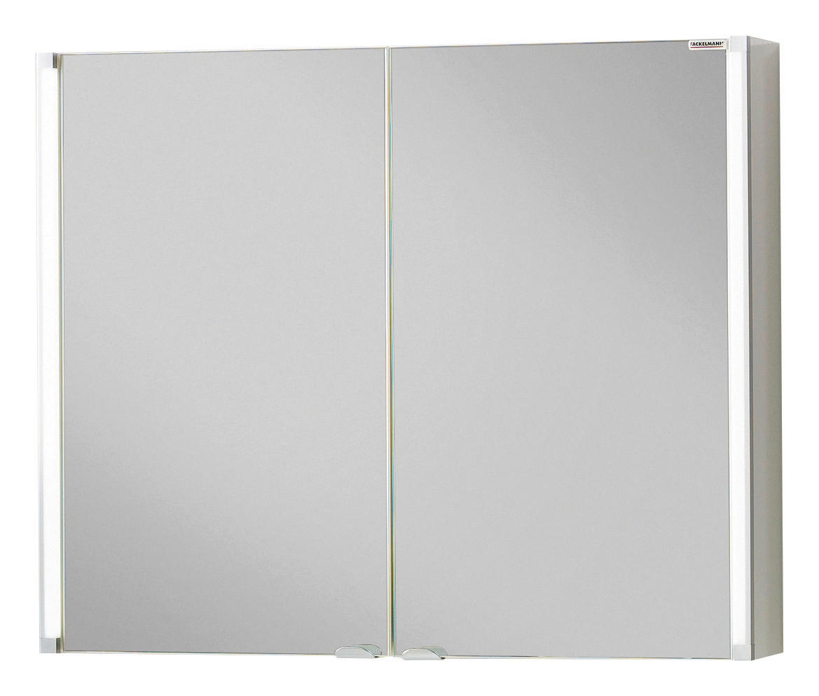 Thumbnail - Mid.you Spiegelschrank LED-Line, Weiß, Metall, 2 Fächer, F, 81x67x16.5 cm, Badezimmer, Badezimmerspiegel, Spiegelschränk...