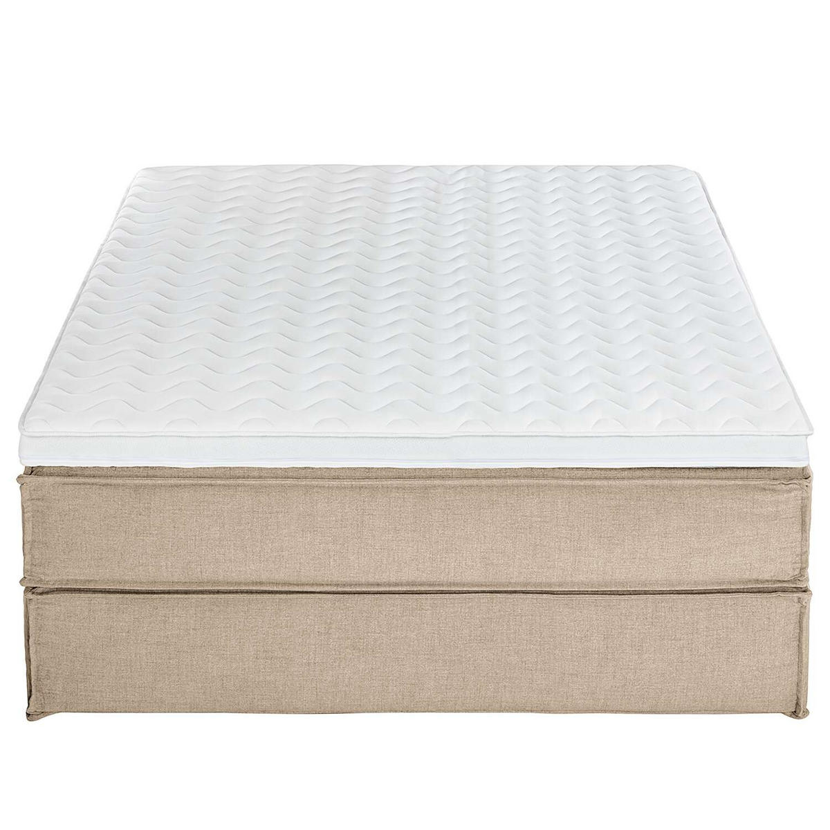 BOXSPRINGBETT 160/220 cm  in Beige  - Beige/Schwarz, Design, Textil (160/220cm) - home24
