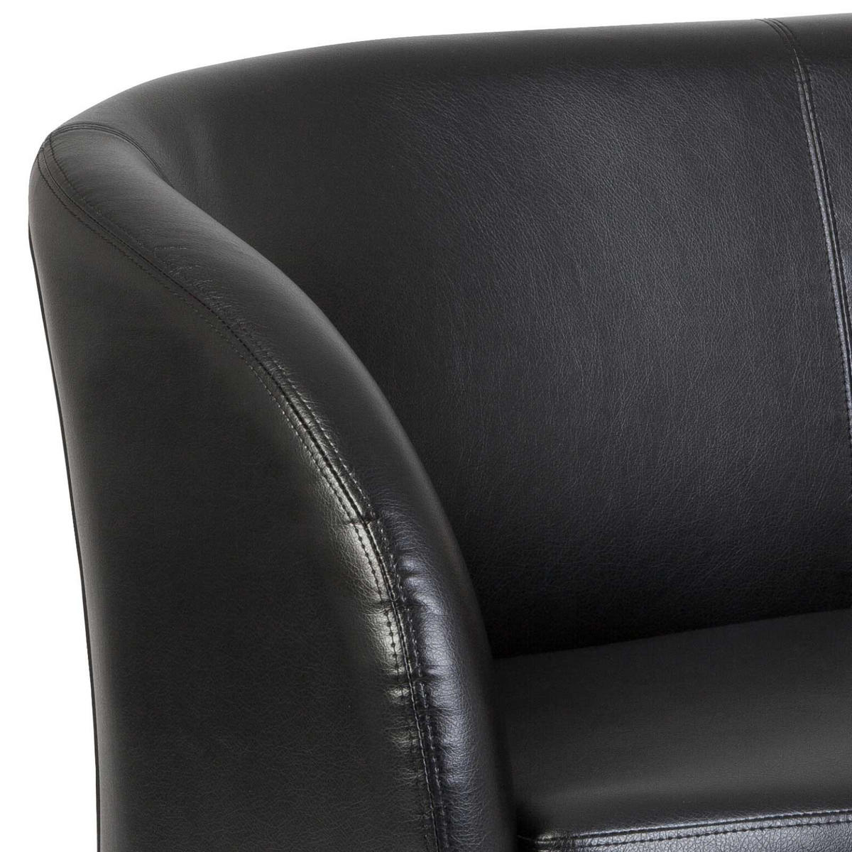 2-SITS SOFFA i textil svart  - kromfärg/svart, Modern, metall/textil (118/85/58cm) - MID.YOU