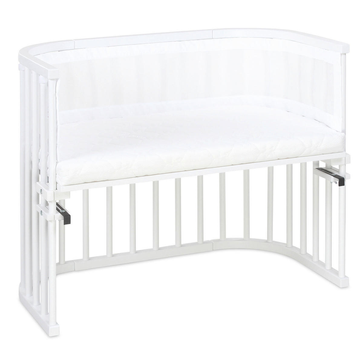 NESTCHEN babybay Nestchen 3D Mesh  - Weiß, Basics, Naturmaterialien (168/24/2cm) - Tobi