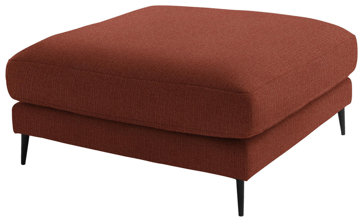 ECKSOFA in Flachgewebe Rostfarben  177/253 cm  - Rostfarben/Schwarz, Design, Textil/Metall (177/253cm) - Dieter Knoll