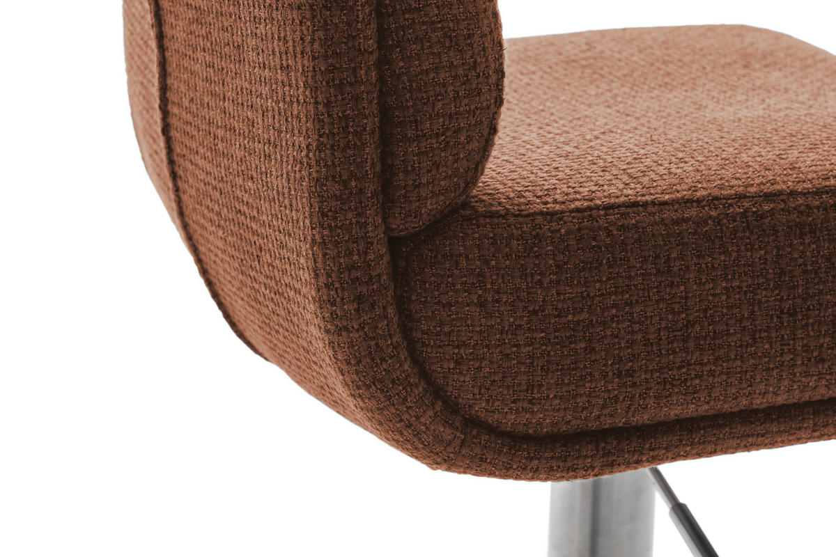 BARHOCKER in Metall, Textil Edelstahlfarben, Rostfarben  - Edelstahlfarben/Rostfarben, Design, Textil/Metall (43/84/52cm) - Dieter Knoll