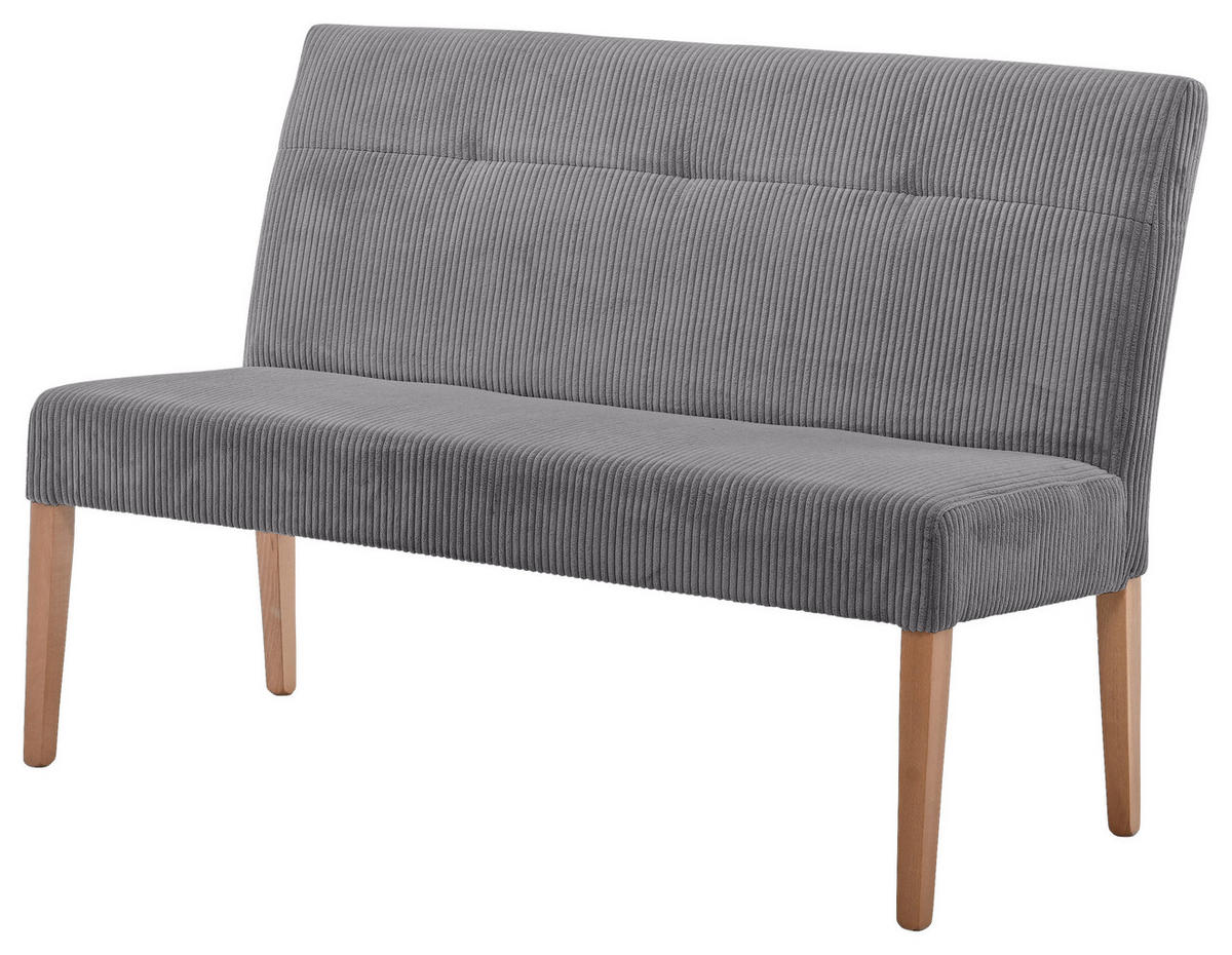 SITZBANK 140/92/66 cm  in Anthrazit, Buchefarben  - Anthrazit/Buchefarben, KONVENTIONELL, Holz/Textil (140/92/66cm) - home24