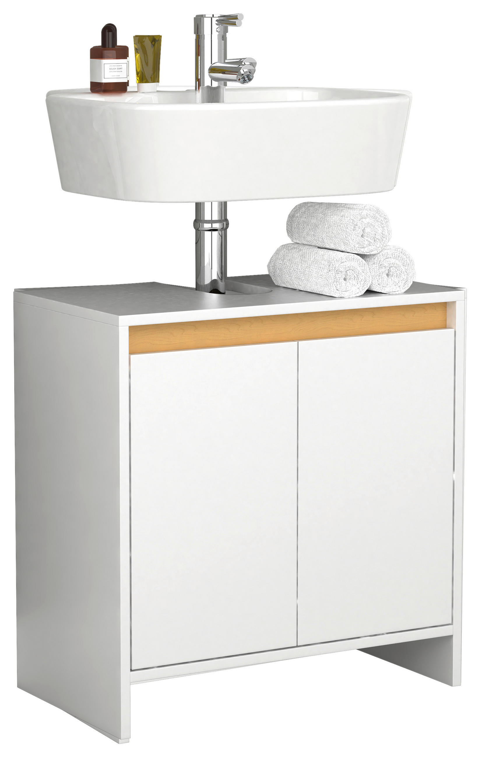 Waschbeckenunterschrank Malira Weiß/Eiche Dekor B:58cm