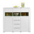 HIGHBOARD foliert, matt Weiß - Silberfarben/Weiß, Design, Glas/Holzwerkstoff (147/128/41cm) - Hom`in