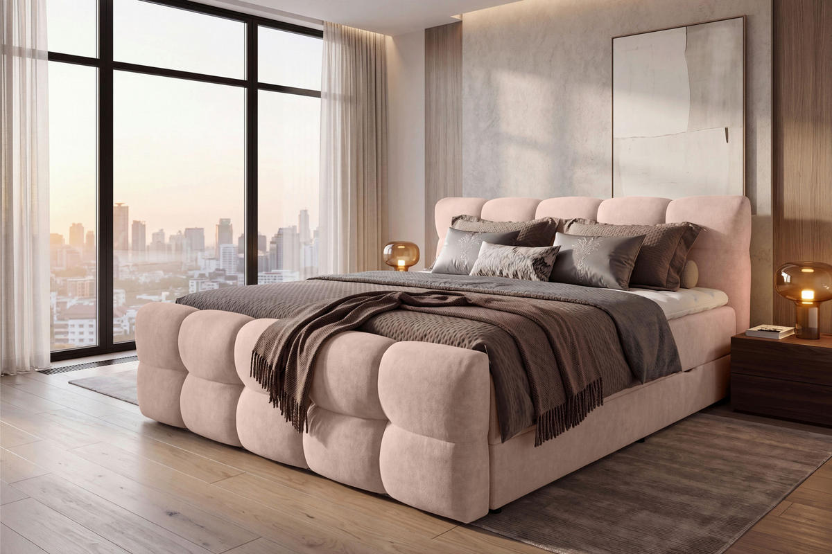 FAMILIENBETT - Rosa, Design, Textil (220/200cm) - Moderano