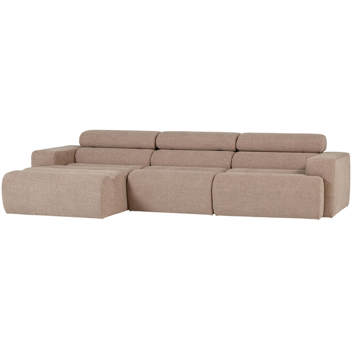 ECKSOFA Novi Taupe Bouclé  - Taupe/Schwarz, Design, Kunststoff/Textil (173/300cm) - Livetastic