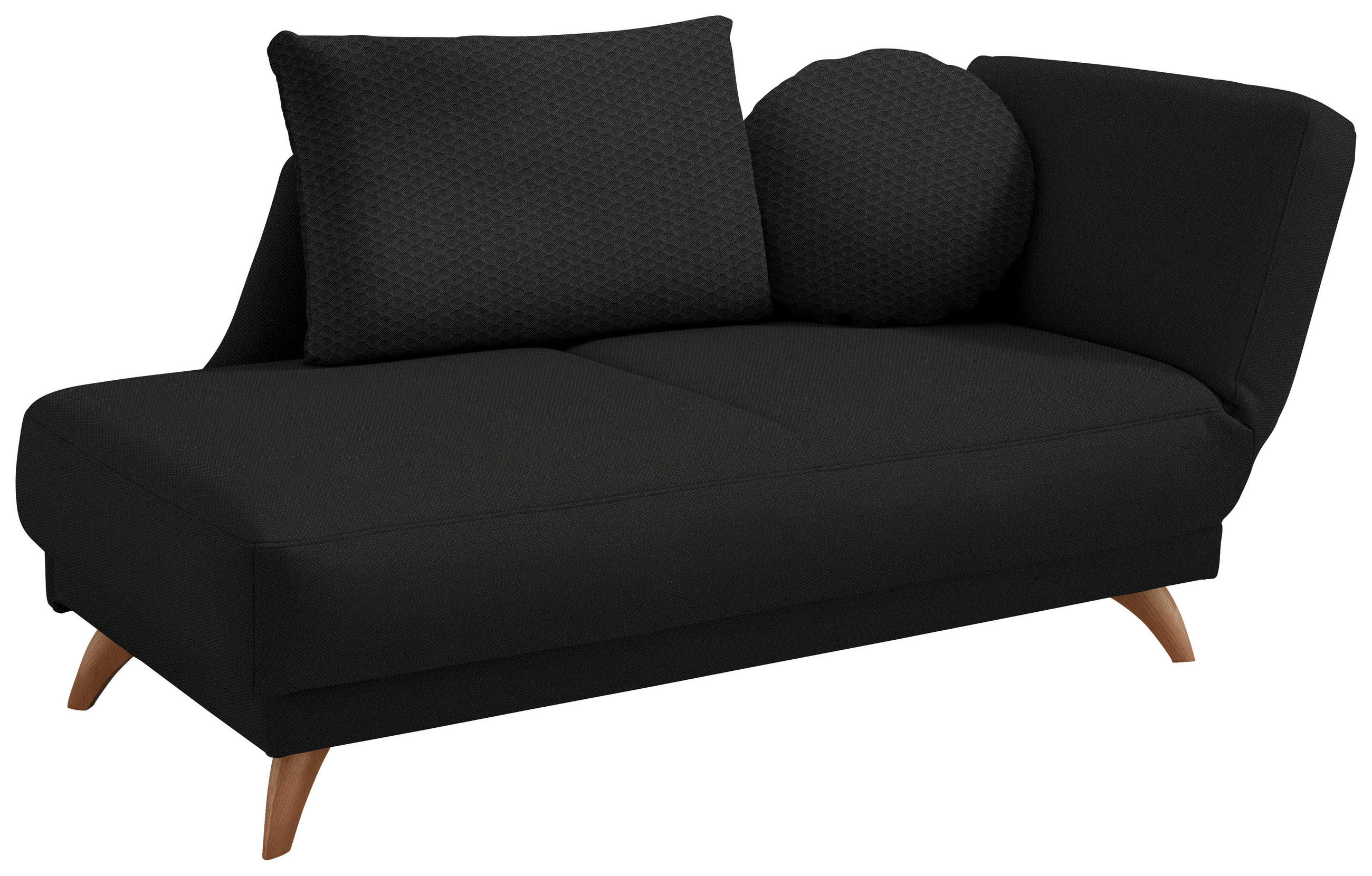 RÉCAMIERE in Flachgewebe Schwarz - Schwarz, Design, Holz/Textil (205/87/94cm) - Bali