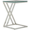 BEISTELLTISCH 40/40/60 cm Silberfarben, Klar quadratisch  - Klar/Silberfarben, Trend, Glas/Metall (40/40/60cm) - Xora