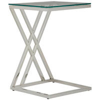 BEISTELLTISCH 40/40/60 cm Silberfarben, Klar quadratisch  - Klar/Silberfarben, Trend, Glas/Metall (40/40/60cm) - Xora