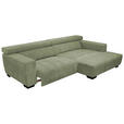 ECKSOFA in Webstoff Olivgrün  - Schwarz/Olivgrün, KONVENTIONELL, Textil/Metall (279/182cm) - Hom`in