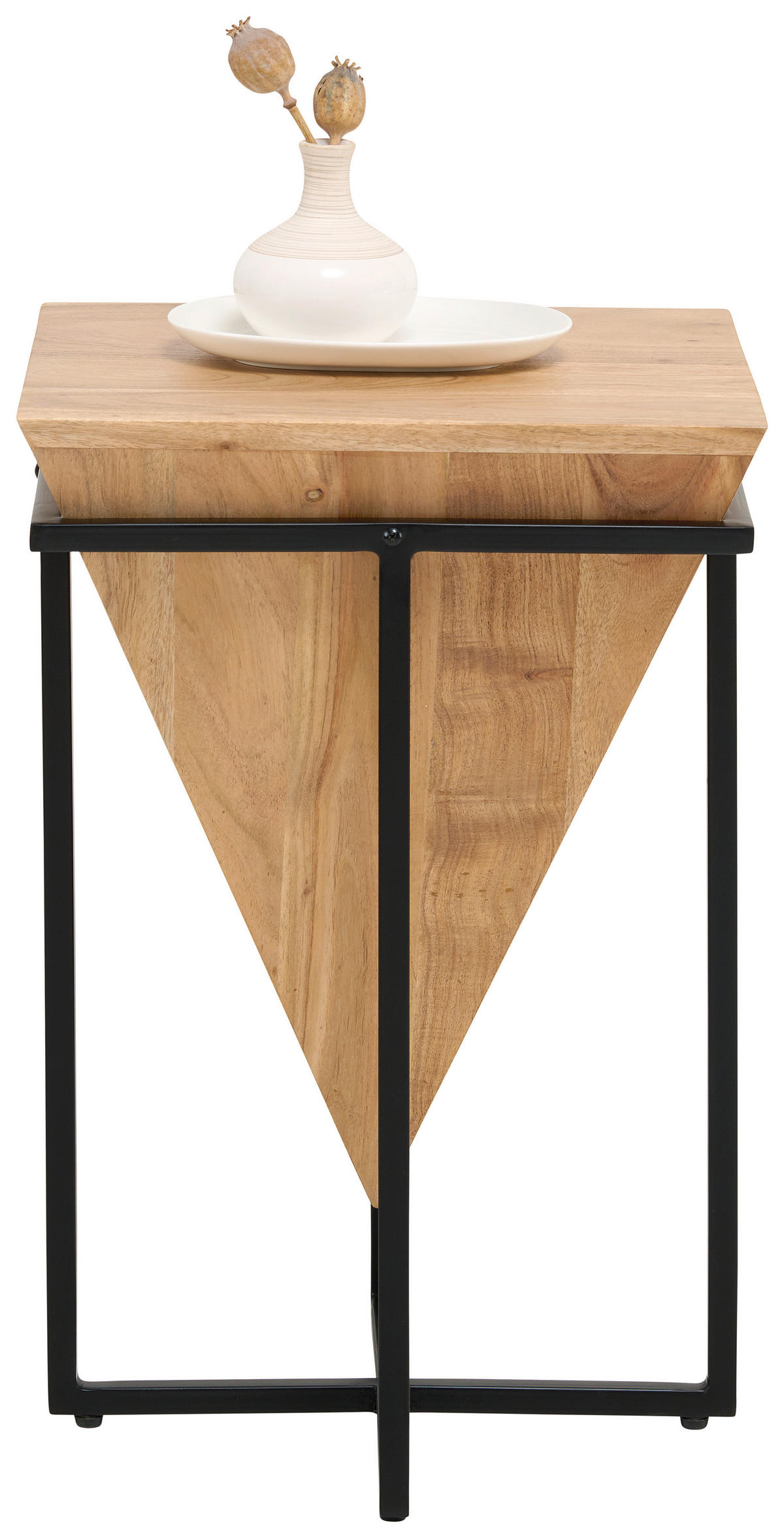 BEISTELLTISCH in Holz, Metall 36/36/56 cm  - Schwarz/Akaziefarben, Trend, Holz/Metall (36/36/56cm) - Ambia Home