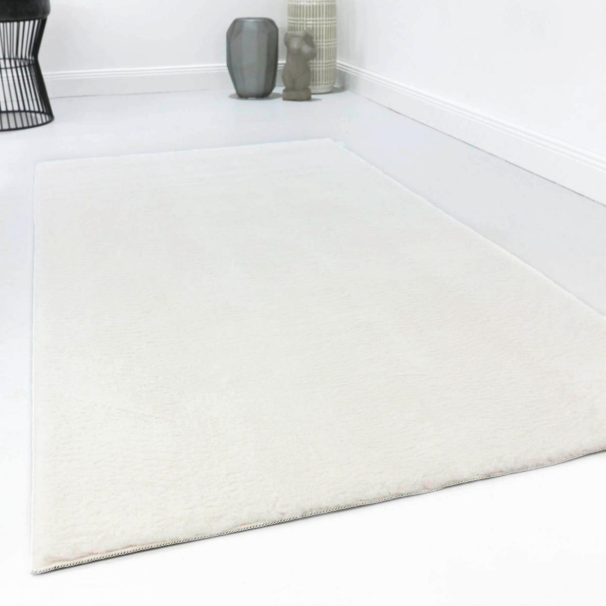 WEBTEPPICH  Wohnzimmer 80/150 cm Villa Rosso Creme rechteckig  - Creme, Basics, Textil (80/150cm)