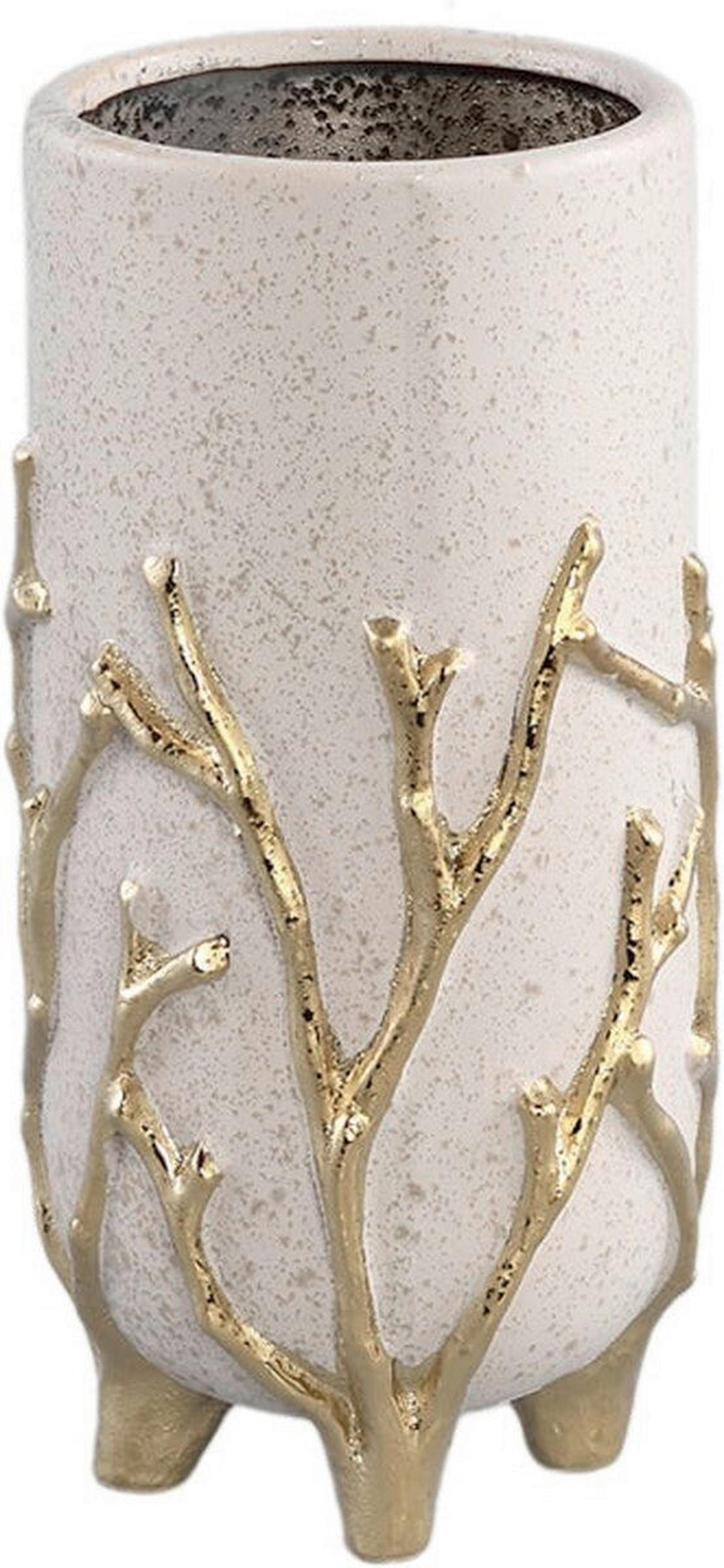 DEKORATIVNA VAZA  keramika  - zlate barve/bež, Design, keramika (12/12/24.5cm)