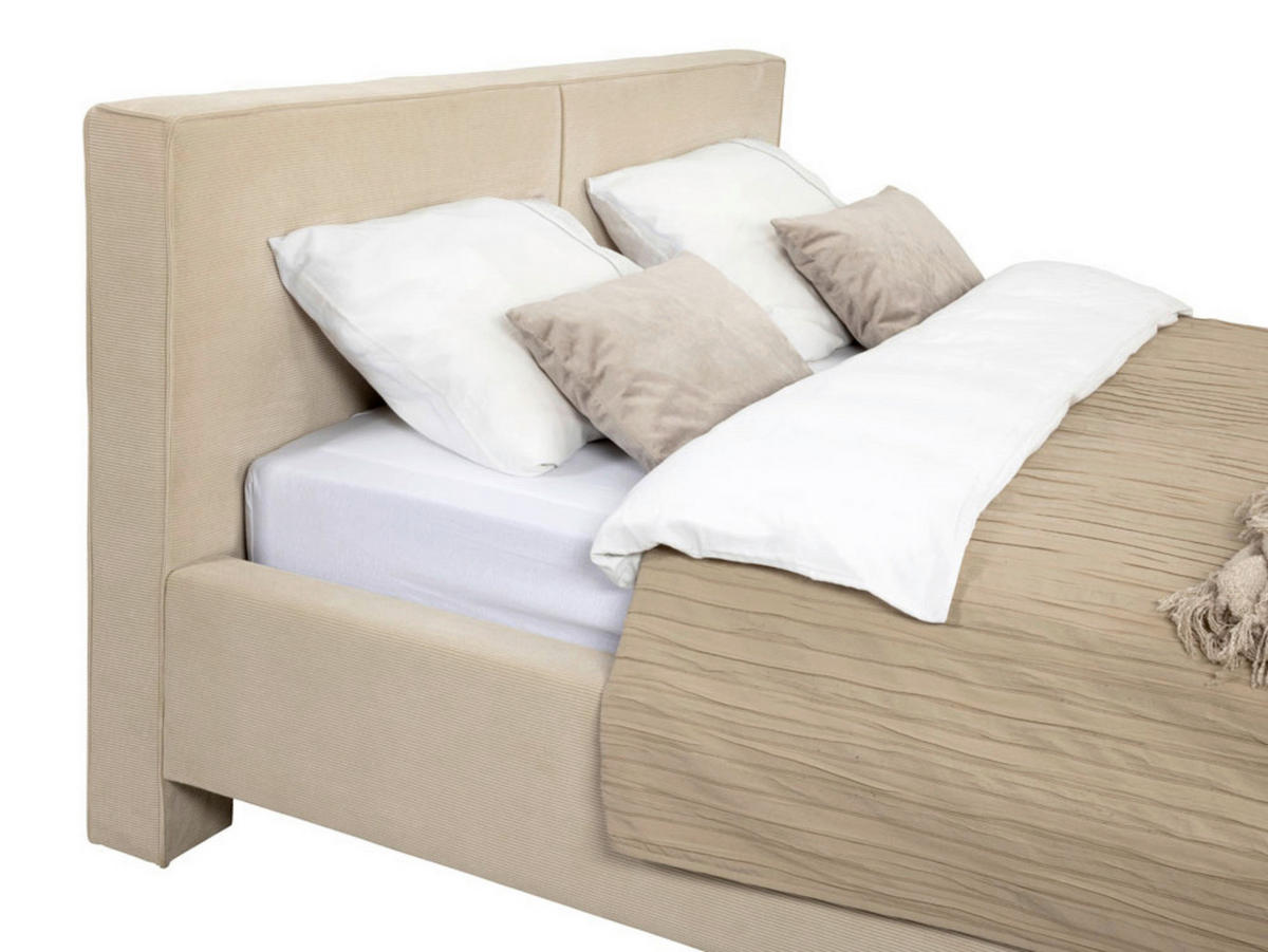 POLSTERBETT Creme 180/200 cm  - Eichefarben/Creme, MODERN, Holz/Textil (180/200cm) - MID.YOU