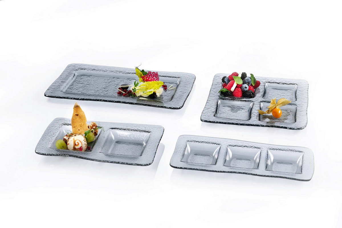 TELLER Grau Nox Smoke  - Grau, Basics, Glas (33/18/1,5cm) - Ritzenhoff Breker