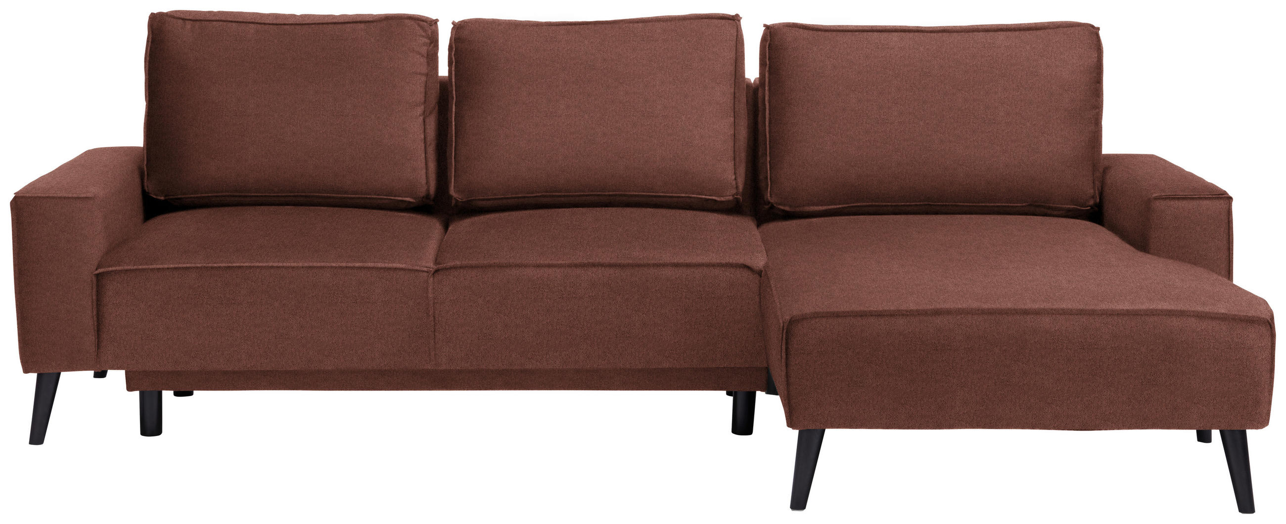 ECKSOFA in Velours Rostfarben  - Rostfarben/Schwarz, Basics, Holz/Textil (260/161cm) - Carryhome