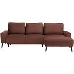 ECKSOFA in Velours Rostfarben  - Rostfarben/Schwarz, Basics, Holz/Textil (260/161cm) - Carryhome