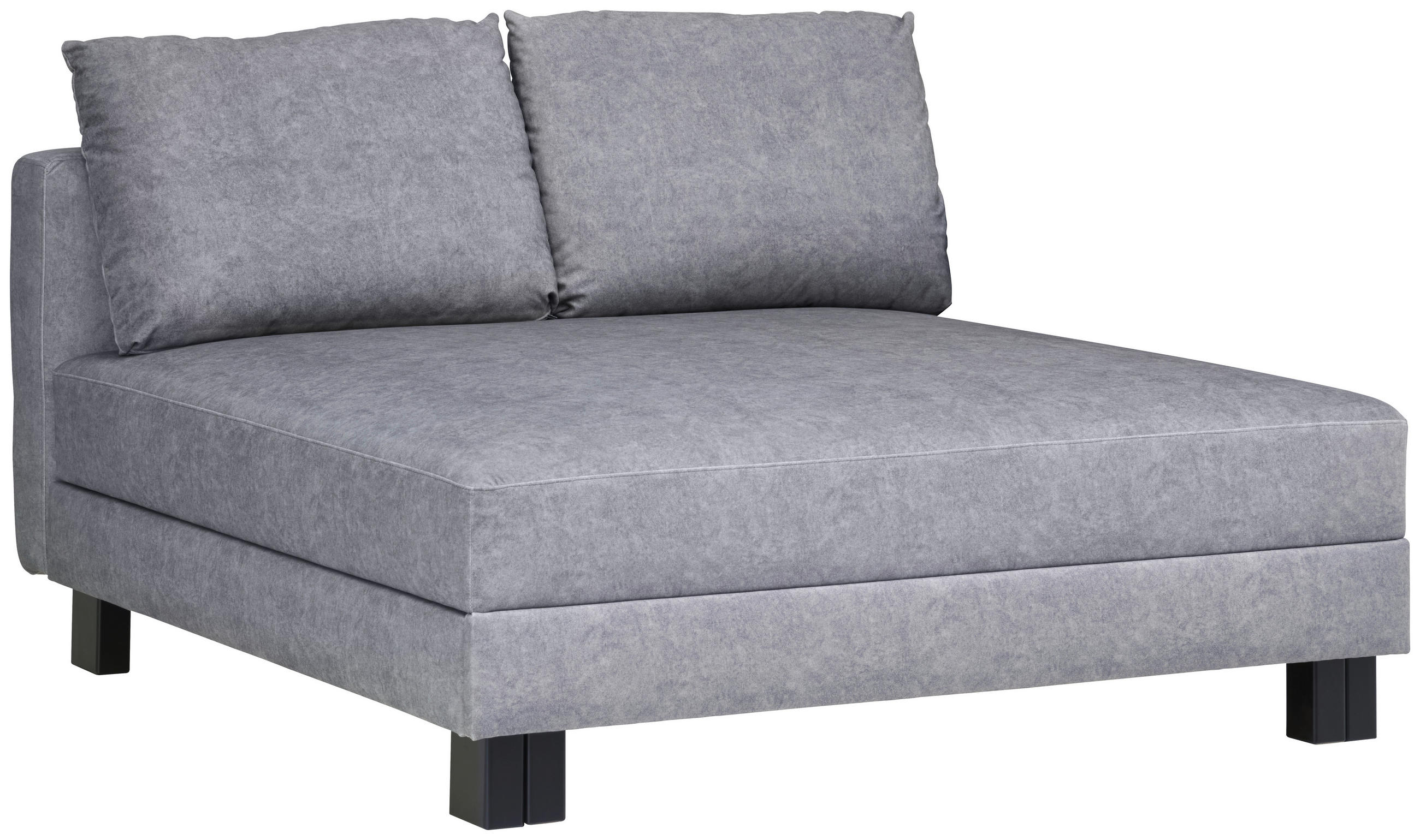 LIEGE in Velours Grau  - Eiche dunkel/Grau, MODERN, Holz/Textil (137/72/155cm) - Joka
