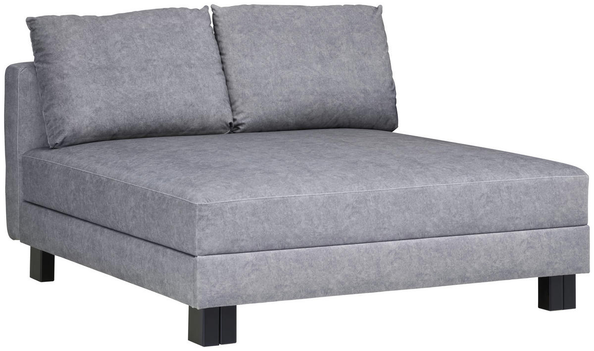 LIEGE in Velours Grau  - Eiche dunkel/Grau, MODERN, Holz/Textil (137/72/155cm) - Joka