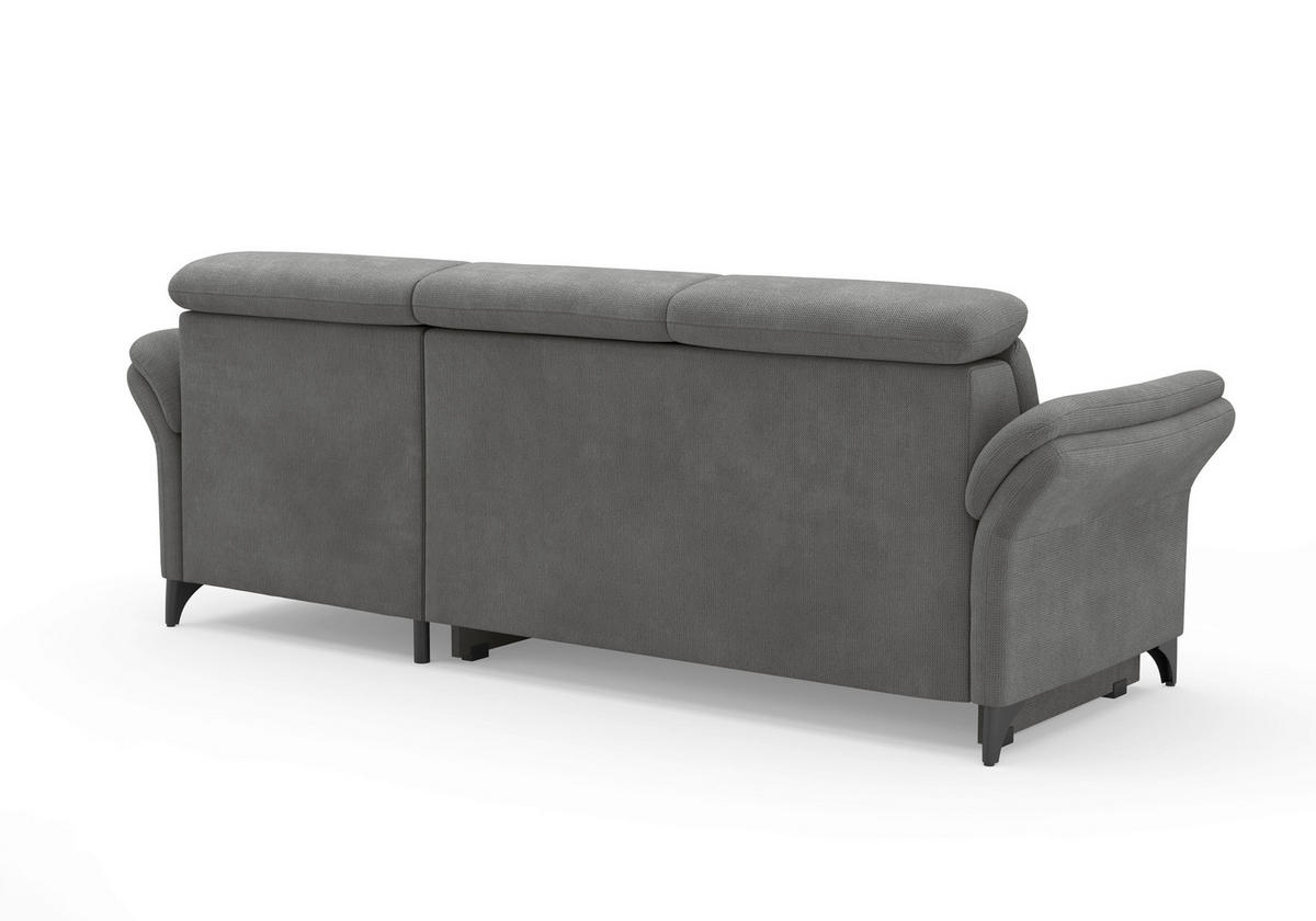 ECKSOFA Flachgewebe Grau  - Schwarz/Grau, Konventionell, Textil/Metall (253/166cm) - Sit & More